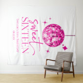 Sweet Sixteen Pink Disco Ball 16e verjaardagsfeest Wandkleed (In Situ (horizontaal))