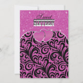 Sweet Sixteen Pink-feest | DIY-tekst Kaart (Voorkant)