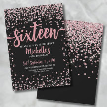 Sweet Sixteen Pink Rose Gold Glitter 16e verjaarda