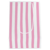Sweet Sixteen Pink Stripe Classic Chic Medium Cadeauzakje (Achterkant)