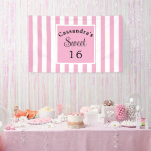 Sweet Sixteen Pink Stripe Classic Chic Spandoek