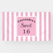 Sweet Sixteen Pink Stripe Classic Chic Spandoek (Horizontaal)