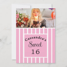 Sweet Sixteen Pink Stripe Horizontale foto