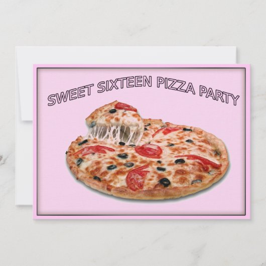 Sweet Sixteen Pizza Party Invitation Kaart (Voorkant)