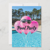 Sweet Sixteen Pool Party Roze Ballonnen Kaart (Voorkant)