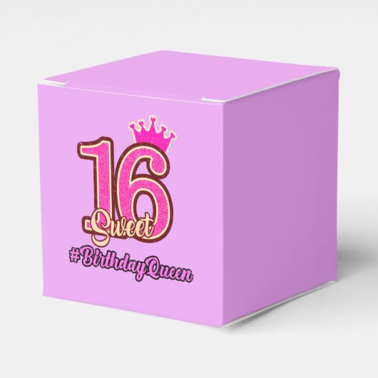 Sweet Sixteen Princess Crown, 16th Birthday Queen Bedankdoosjes (Voorkant Zijde)