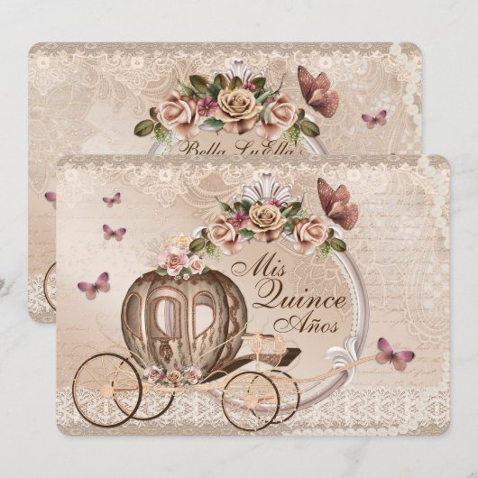 Sweet Sixteen Quinceanera Verjaardags Uitnodiginge Kaart (Voorkant / Achterkant)