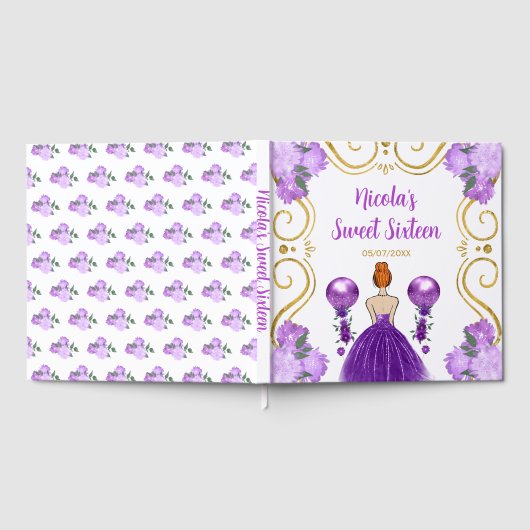Sweet Sixteen Red Hair Princess in Purple Gastenboek (Volledig)