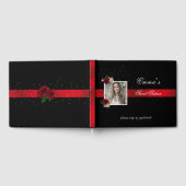 Sweet Sixteen, Red Satin Red Roses Sparkle Photo Gastenboek (Volledig)