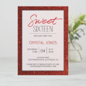 Sweet Sixteen red sprankeling Kaart (Staand voorkant)