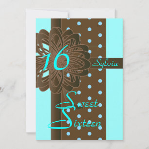 Sweet Sixteen Retro Polka Dot Invitation - Cust. Kaart