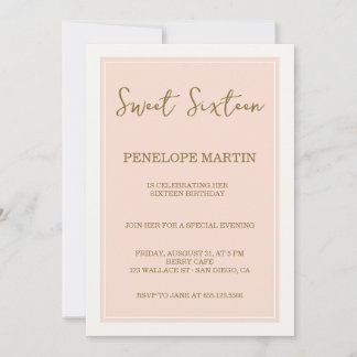 Sweet sixteen romantische glamour - zalmroze kaart