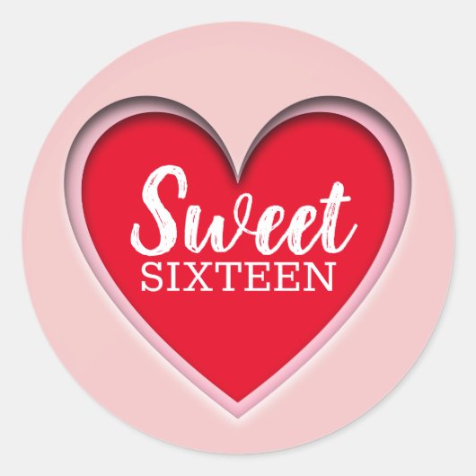 Sweet Sixteen Ronde Sticker (Voorkant)
