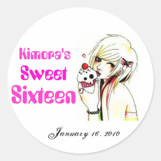 Sweet Sixteen Ronde Sticker