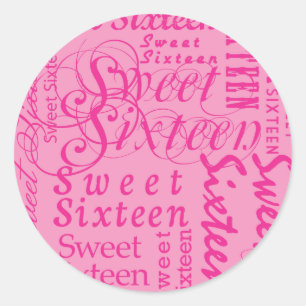 Sweet Sixteen Ronde Sticker