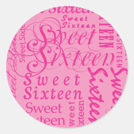 Sweet Sixteen Ronde Sticker (Voorkant)