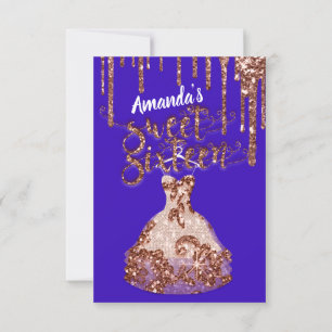 Sweet Sixteen Roos Dress Glitter Drip Black Blue Kaart