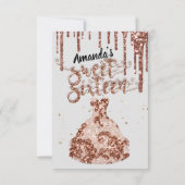 Sweet Sixteen Roos Dress Glitter Drip Black Grey Kaart (Achterkant)