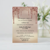 Sweet Sixteen Roos Floral Dress Glitter Drift Glam Kaart (Staand voorkant)