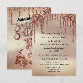 Sweet Sixteen Roos Floral Dress Glitter Drift Glam Kaart (Voorkant / Achterkant)