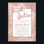 Sweet Sixteen Roos Gold Glitter Chic 16th Birthday Kaart<br><div class="desc">Een modern,   en elegant glitter roos goud en witte uitnodiging. Perfect voor een prinses Sweet-zestien,  perfect voor haar,  de fashionista die van het moderne patroon en de glam houdt.</div>
