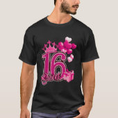 Sweet Sixteen Roze 16 jaar geboortedag TShirt (Voorkant)
