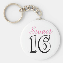 Sweet Sixteen Roze 16th Birthday Party Favor Sleutelhanger