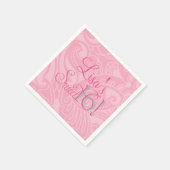 Sweet Sixteen,  roze aangepaste servetten (Hoek)