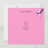 Sweet Sixteen roze ballon Silver Birthday Party Kaart (Achterkant)