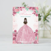 Sweet Sixteen Roze Blush Birthday Kaart (Staand voorkant)