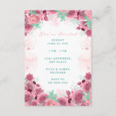 Sweet Sixteen Roze Blush Birthday Kaart (Achterkant)