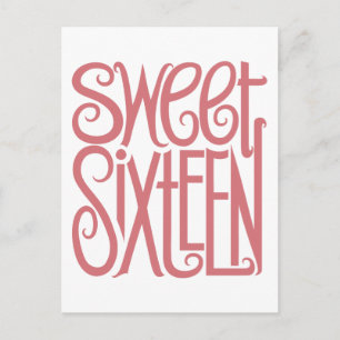 Sweet Sixteen Roze Briefkaart