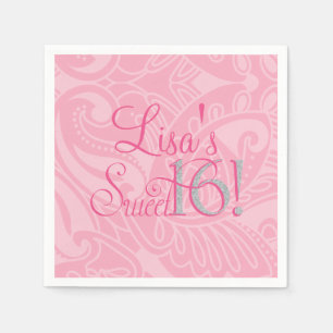 Sweet Sixteen,  Roze Douane Napkins Servet