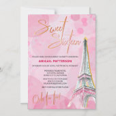 Sweet Sixteen Roze Goud Parijs 16e Verjaardagsfees Magnetische Uitnodiging (Voorkant)