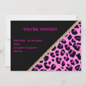 Sweet Sixteen roze leopard-uitnodiging Kaart (Achterkant)