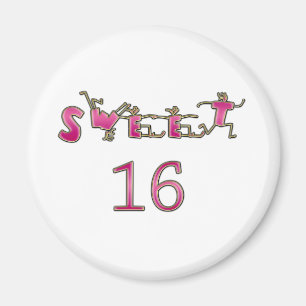 Sweet Sixteen roze Magneet