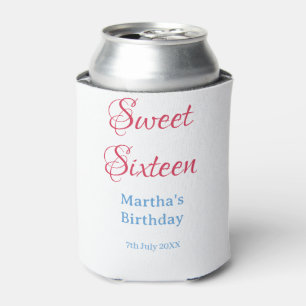 Sweet Sixteen roze naam datum kalligrafie boho bla Blikjeskoeler
