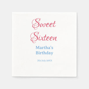 Sweet Sixteen roze naam datum kalligrafie boho bla Servet