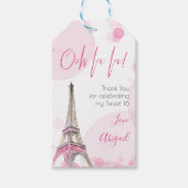 Sweet Sixteen Roze Paris Eiffeltoren Dank u Cadeaulabel (Voorkant)