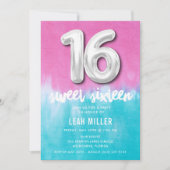 Sweet Sixteen Roze Tie Dye Party uitnodiging (Voorkant)