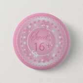 Sweet Sixteen roze verjaardag Ronde Button 5,7 Cm (Voorkant)