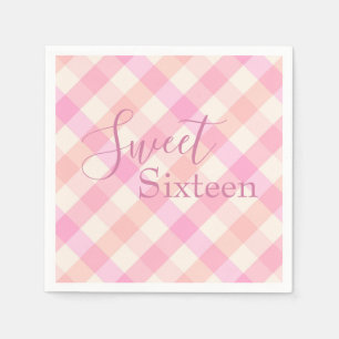 Sweet Sixteen roze Waterverf Servet