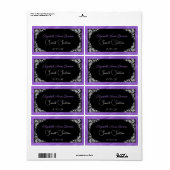 Sweet Sixteen Roze Witte Kant Zwarte Water Etiket (Full Sheet)