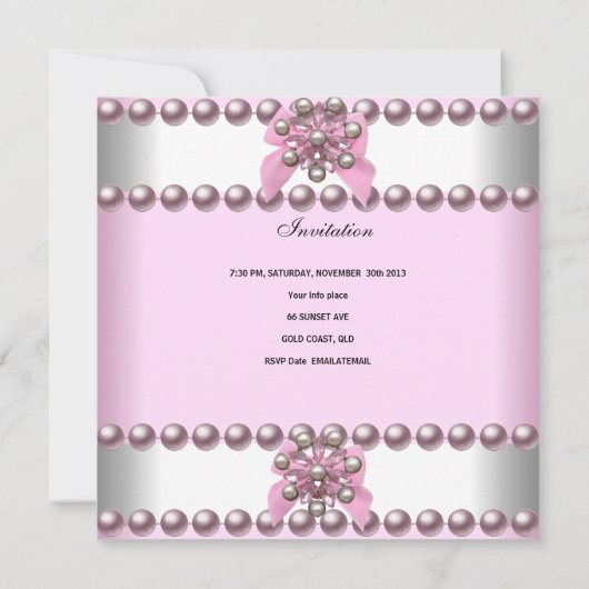 Sweet Sixteen roze witte roze parelhoes foto Kaart (Achterkant)