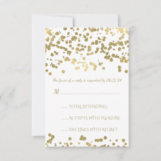 Sweet Sixteen RSVP Gold Foil Confetti Kaartje (Voorkant)
