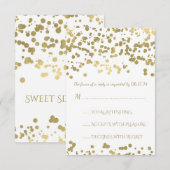 Sweet Sixteen RSVP Gold Foil Confetti Kaartje (Voorkant / Achterkant)