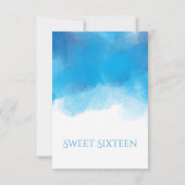 Sweet Sixteen RSVP Summer Blue Waterverf (Achterkant)