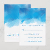 Sweet Sixteen RSVP Summer Blue Waterverf (Voorkant / Achterkant)