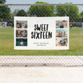 Sweet Sixteen Six Photo Collage Birthday Party  Spandoek (Insitu)