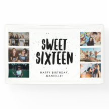 Sweet Sixteen Six Photo Collage Birthday Party